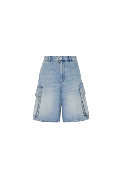 Jw Anderson J. W. Anderson Delavé Wide-leg Cotton Denim Bermuda Shorts In Blue