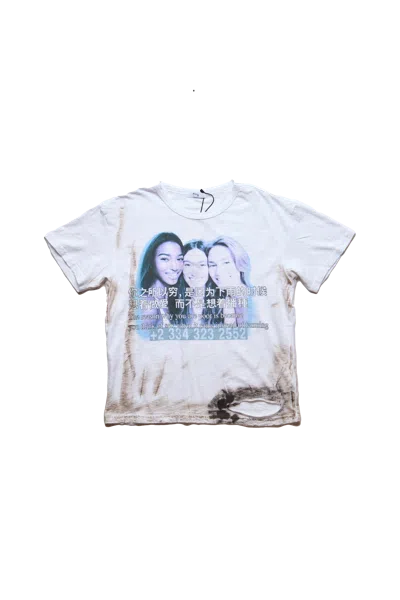Praying Chinese Farmer Tee White In White