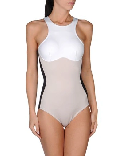 Shop Stella Mccartney One-piece Swimsuits In Light Grey