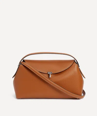 Totême T-lock Leather Handbag With Contrasting Stitching