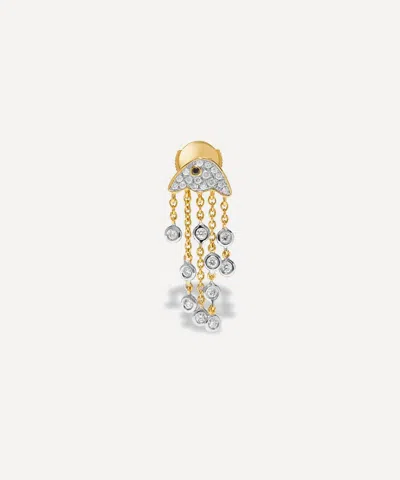 Yvonne Léon Yvonne Leon 18ct Gold Diamond Jellyfish Drop Earring In Gold