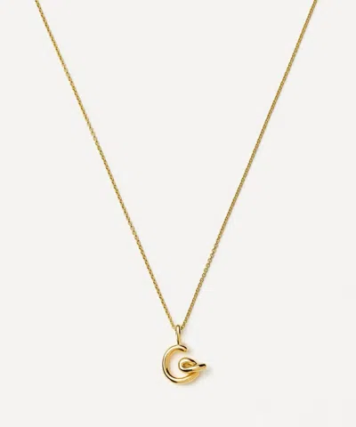 Missoma 18ct Gold-plated Vermeil Silver Curly Molten Mini G Initial Pendant Necklace