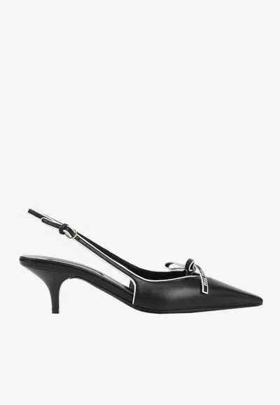 Miu Miu Nappa Leather Bow Slingback Pumps In Multi