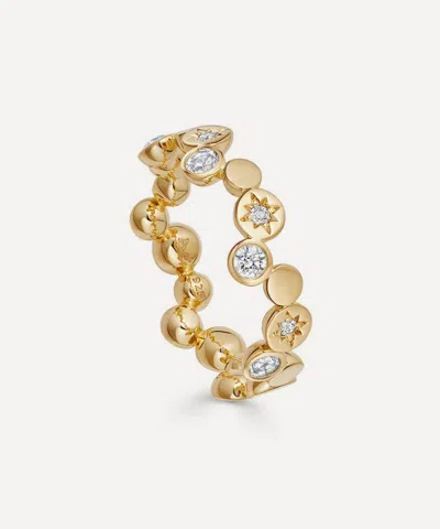 Astley Clarke 18ct Gold Plated Vermeil Silver Polaris North Star White Sapphire Stacking Ring