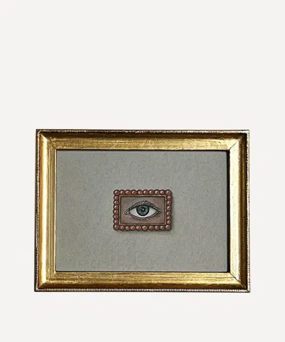 Patch Nyc Gold Frame Lover's Eye With Coral Beads Art Print