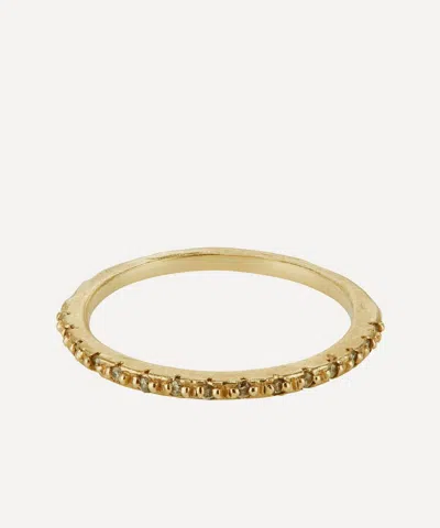 Ellis Mhairi Cameron 14ct Gold Lxi White Diamond Half Eternity Ring