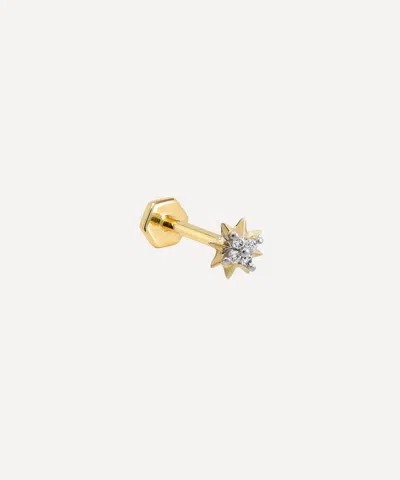 Rachel Jackson 9ct Gold Diamond North Star 6mm Labret Earring