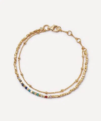 Astley Clarke 18ct Gold-plated Vermeil Silver Fine Biography Rainbow Gemstone Bracelet