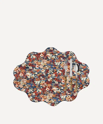 Coco & Wolf Thorpe Rust And Strawberry Thief Reversible Wavy Placemat