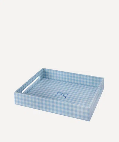 Addison Ross Blue Medium Gingham Tray