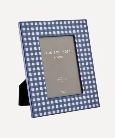 Addison Ross Navy Gingham Lacquer Photo Frame