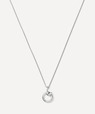 Missoma Sterling Silver Curly Molten Mini O Initial Pendant Necklace