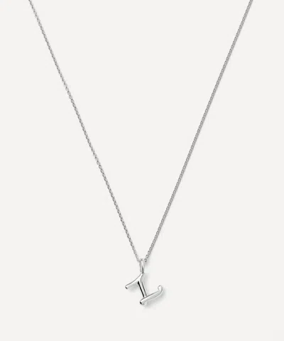 Missoma Sterling Silver Curly Molten Mini Z Initial Pendant Necklace