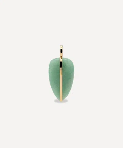 By Pariah 14ct Gold Large Pebble Aventurine Pendant