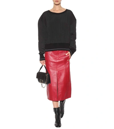 Shop Chloé Embellished Leather Skirt In Pieky Red