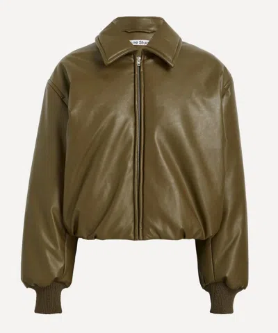 Acne Studios Onnea Coated Bomber Jacket In Brown