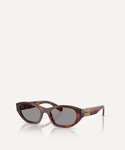 Miu Miu Women's Angular Sunglasses In Brown