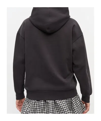 Ganni Oversize Cotton Sweatshirt With Hood And Graphic Print