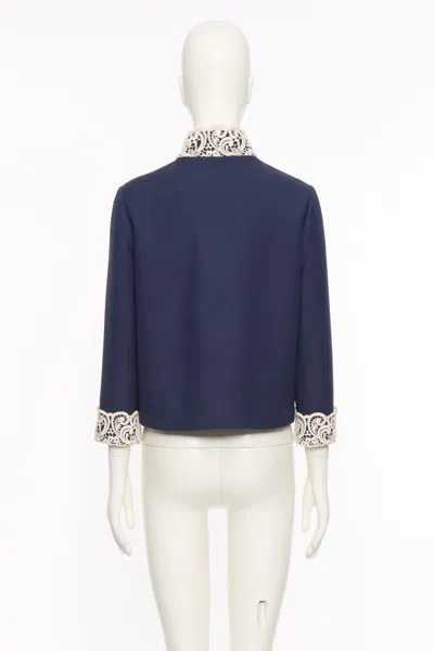 Valentino Virgin Wool Jacket In Blue