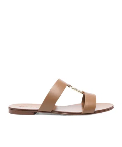 Dolce & Gabbana Dolce&gabbana Women Leather Dg Logo Sandals In Pink