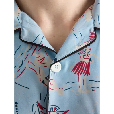 Prada Printed Viscose Silk-blend Shirt With Front Pocket In Multi