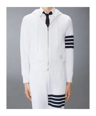 Thom Browne Slim-fit Striped Loopback Cotton-jersey Zip-up Hoodie