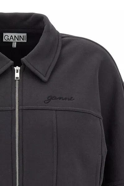 Ganni Collared Neck Panel Detailing Bomber Jacket