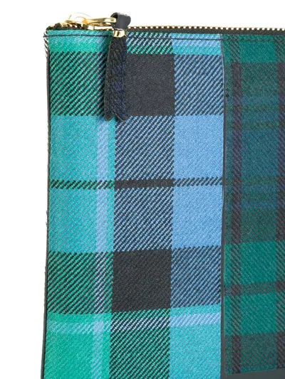 Comme Des Garçons Check Color Blocking Zipper Clutch
