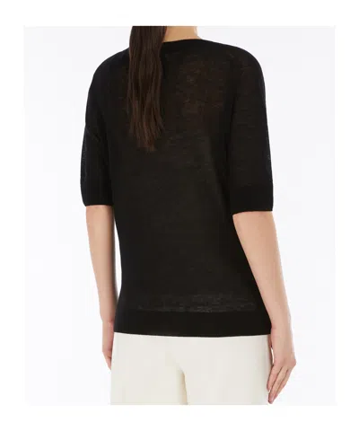 Max Mara Crew Neck Wool Sweater And Camisole In Black