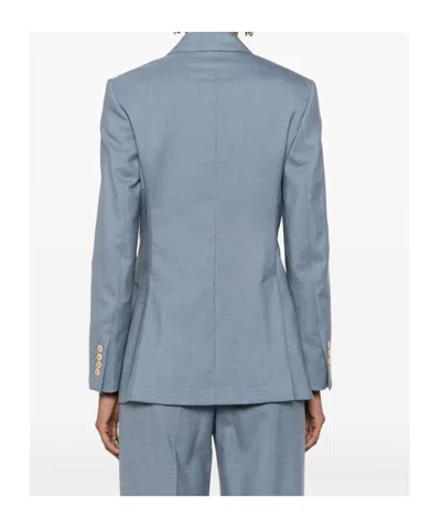 Max Mara Double-breasted Blazer With Button Detailing In Blue