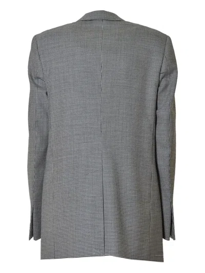 Tonello Straight Pied-de-poule Virgin Wool Twill Blazer In Gray