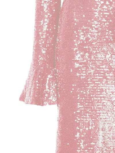Lapointe Sequin Flare Sleeve Maxi Dress In Light Pink