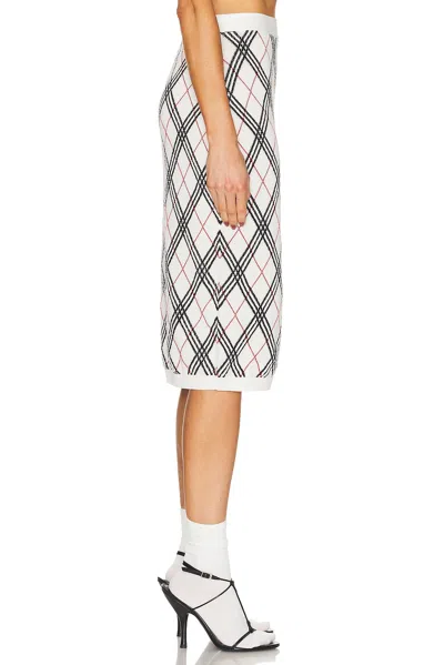 Burberry Ekd Jacquard Checked Knitted Midi Skirt