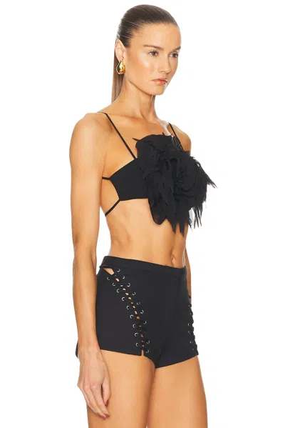 Blumarine Shorts In Black Polyamide In Blue