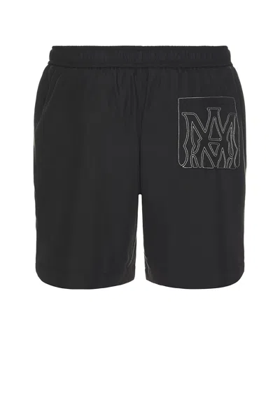 Amiri Black Cotton Short With Logo
