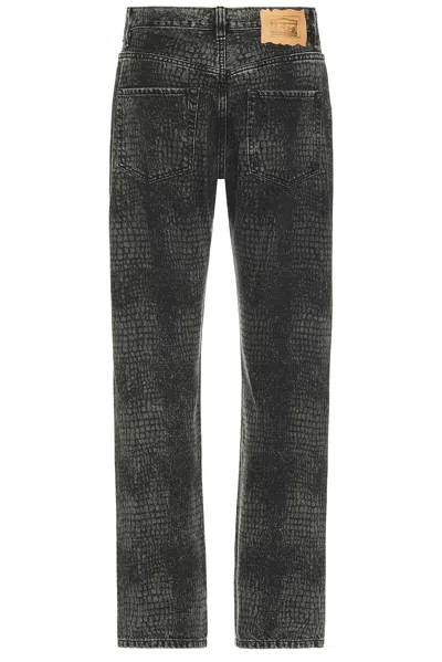Aries Lasered Croc Lilly Jeans In Black