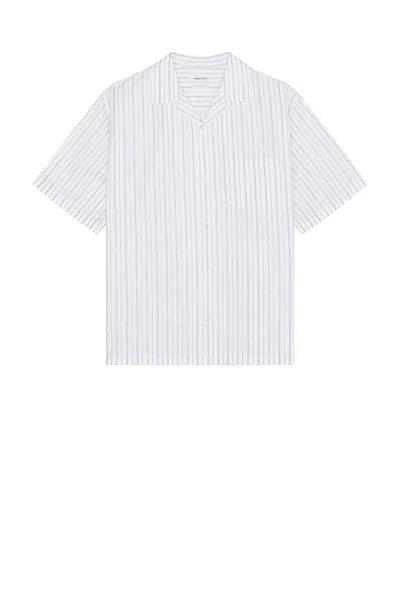 Alexander Mcqueen White & Blue Skull Stripe Shirt