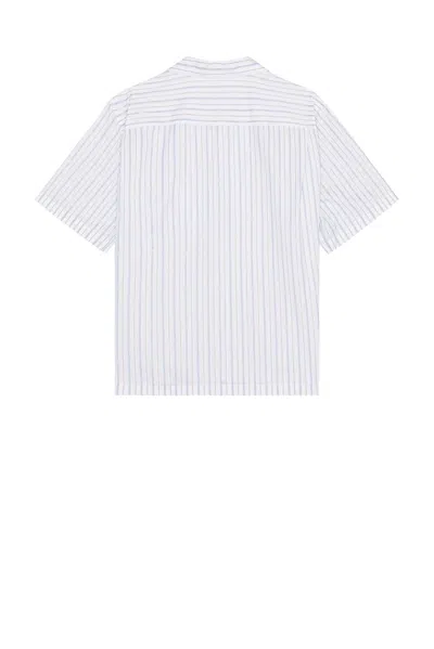 Alexander Mcqueen White & Blue Skull Stripe Shirt
