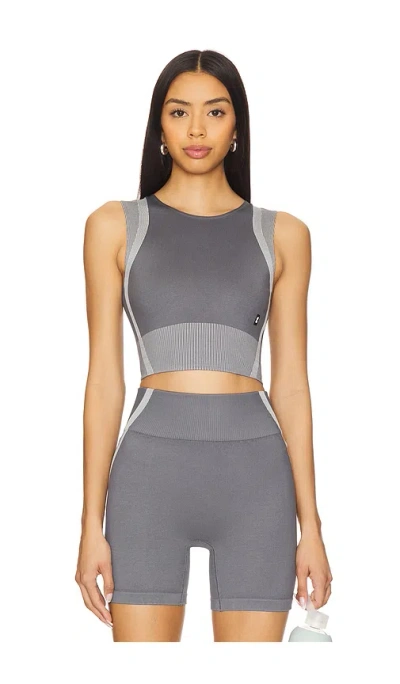On Gray Studio Knit Crop Sport Top