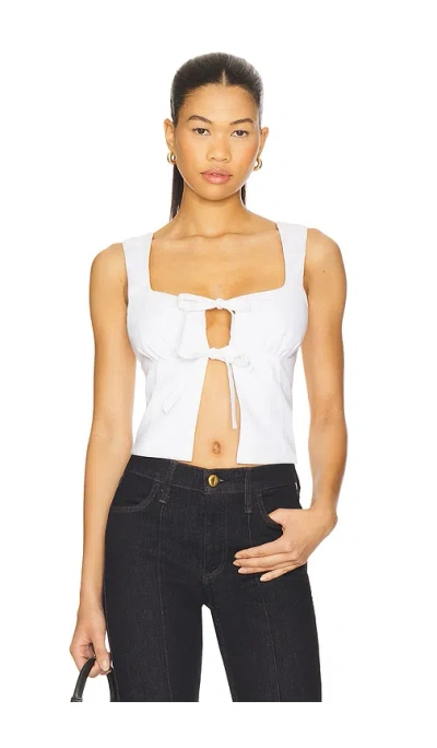 Nia Verdugo Ribbon Top In Silver