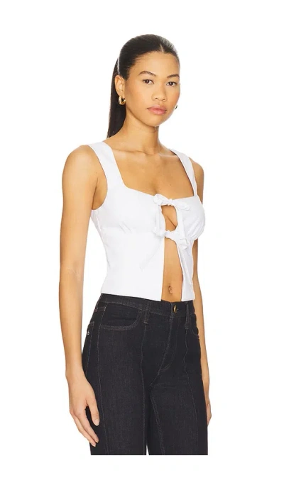 Nia Verdugo Ribbon Top In Silver