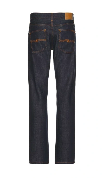 Nudie Jeans Gritty Jackson Organic-cotton Straight-leg Jeans In Navy