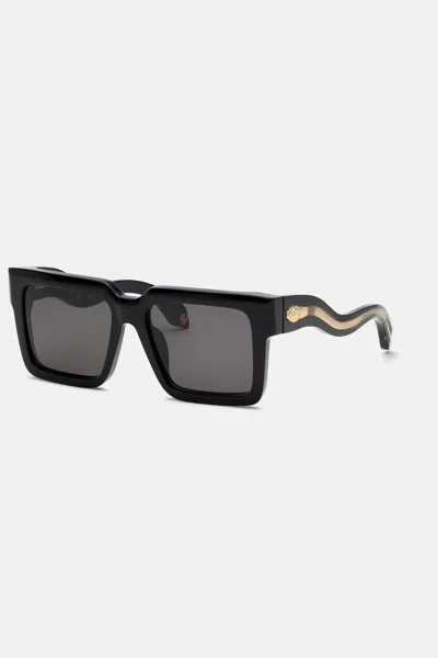 Roberto Cavalli Nero Lucido Acetate Sunglasses In Black