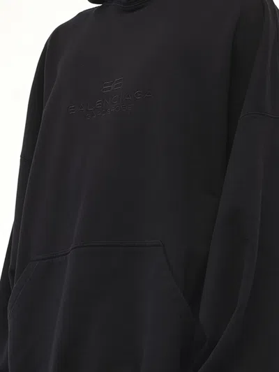 Balenciaga Men's Bb Embroidery Large Fit Hoodie In Black