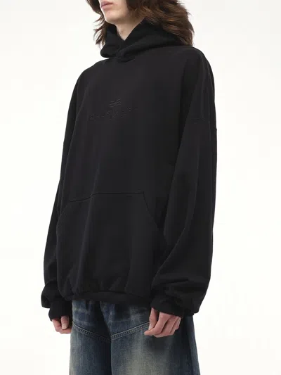 Balenciaga Men's Bb Embroidery Large Fit Hoodie In Black