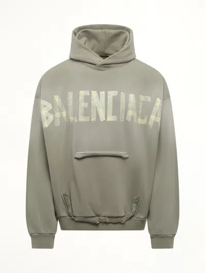 Balenciaga Tape Type Ripped Pocket Large Fit Fleece Hoodie