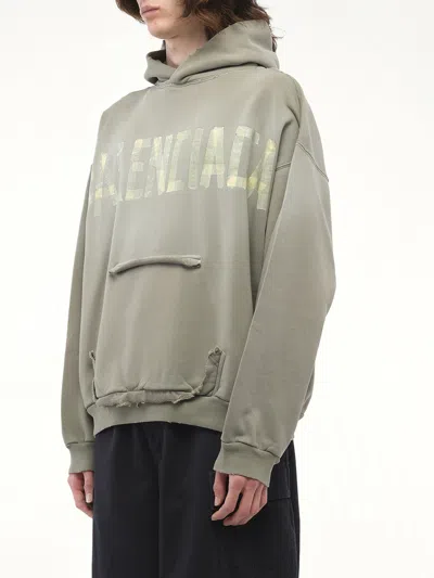 Balenciaga Tape Type Ripped Pocket Large Fit Fleece Hoodie