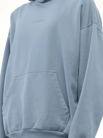 Balenciaga Logo-print Hoodie In Gray