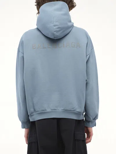 Balenciaga Logo-print Hoodie In Gray