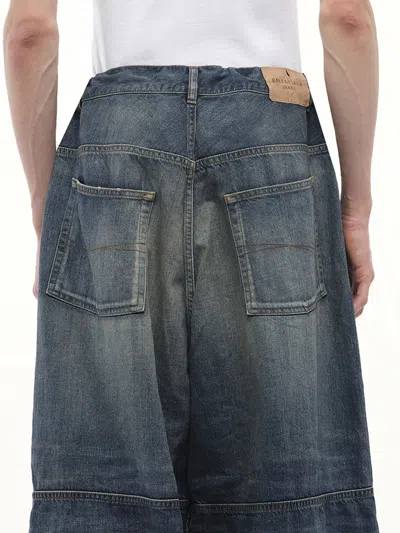 Balenciaga Men Blue Five Pocket Jeans With Faded Effect In Denim Man